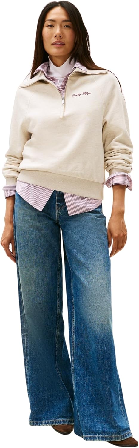 Thumbnail 3 de Tommy Hilfiger Classic Script Fleece Half‑Zip Sweatshirt