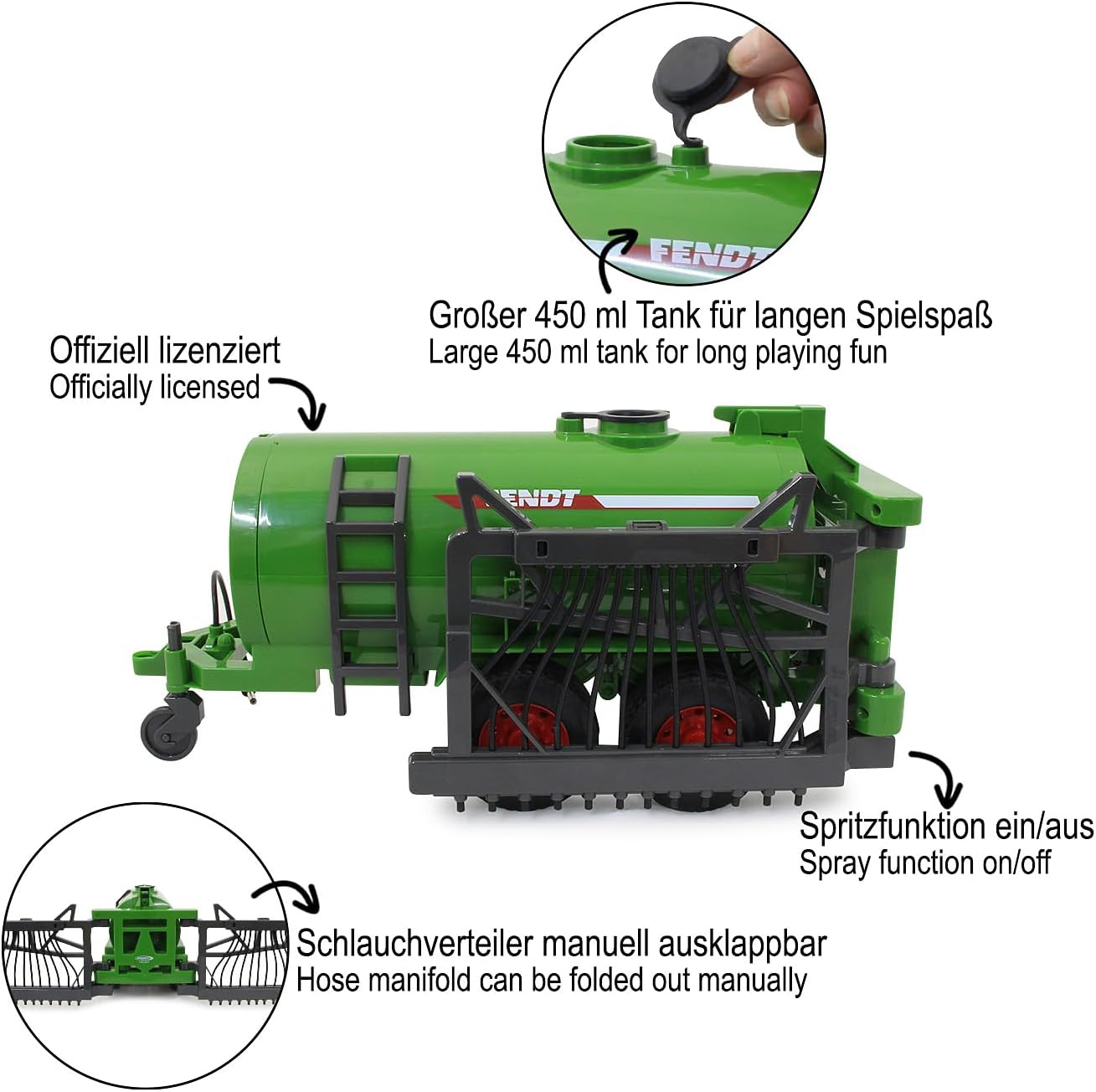 Detalle 2 de JAMARA 405235 Fendt – zabawkowy wóz beczkowy 450 ml z natryskiem