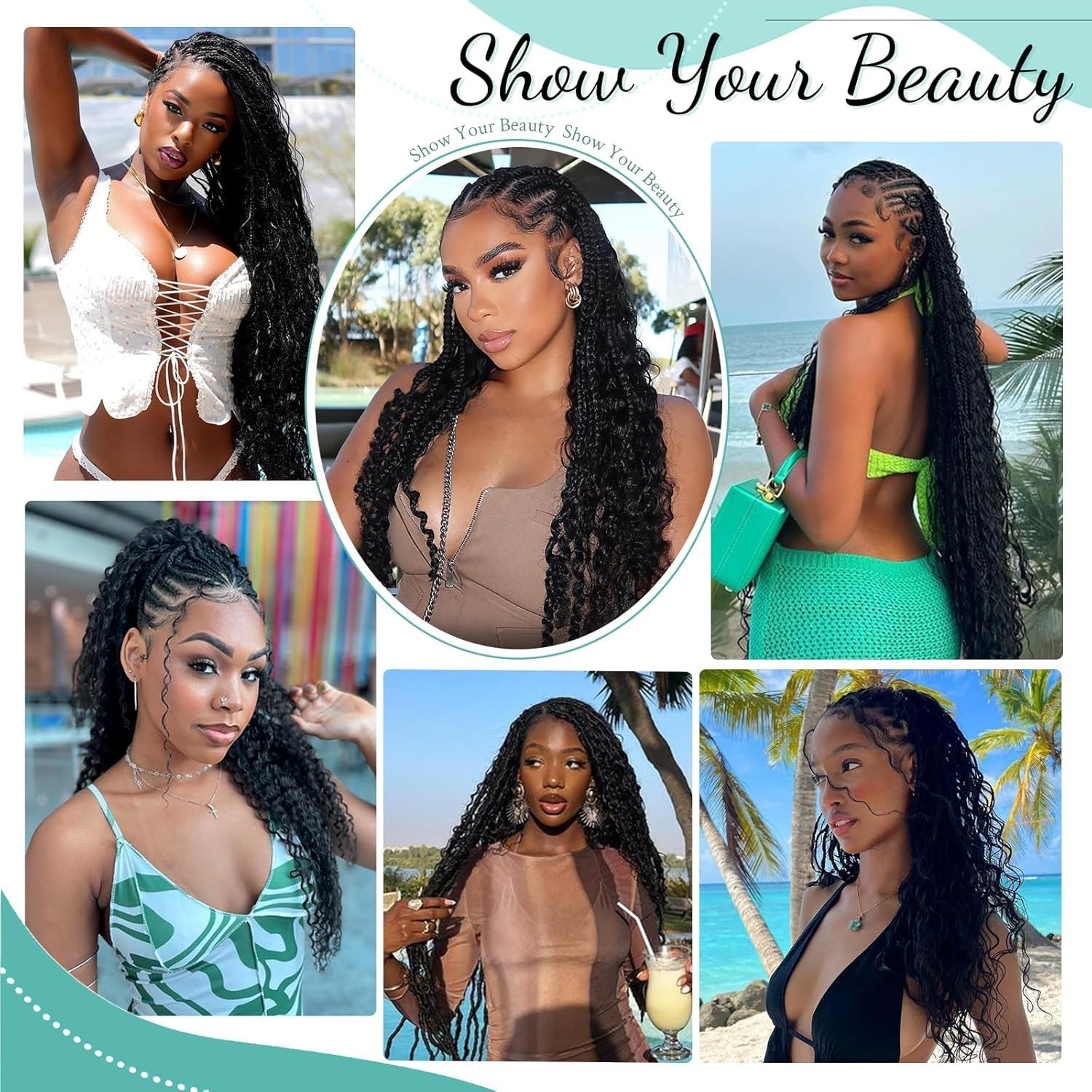 Thumbnail 5 de Curly Boho Braids Hair 20in 110g 💇♀