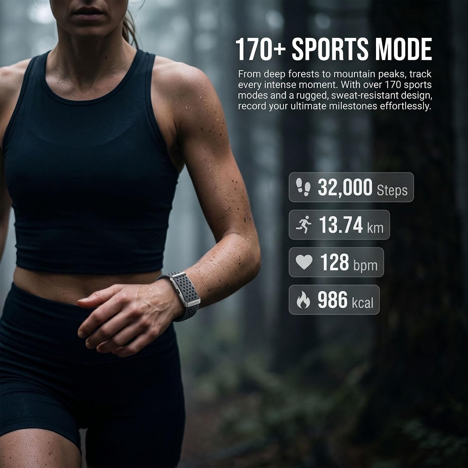 Detalle de EGQINR Fitness Tracker: Ultra-Thin Smart Bracelet with 170+ Sports Modes and 20–30 Day Battery life