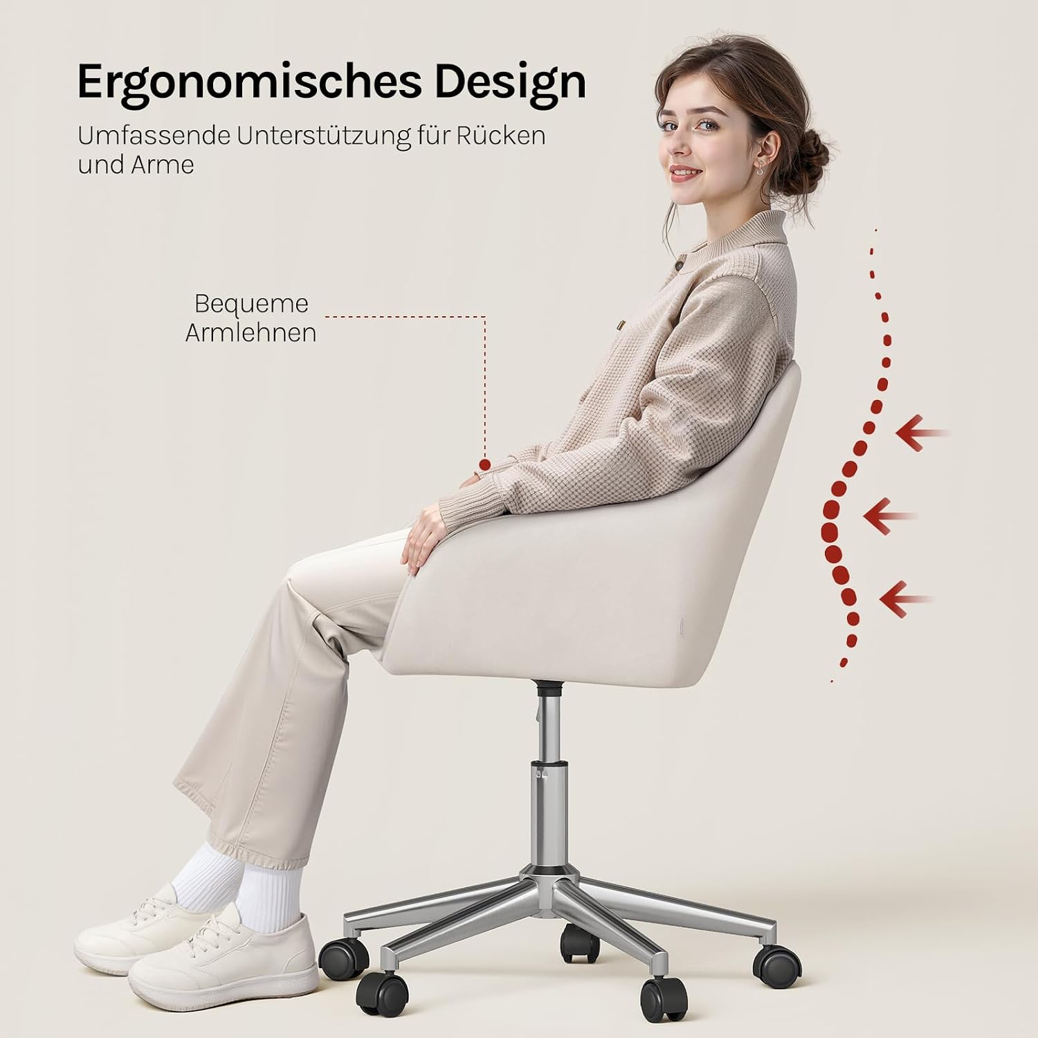 Detalle 1 de WOLTU Homeoffice Drehstuhl bis 150 kg