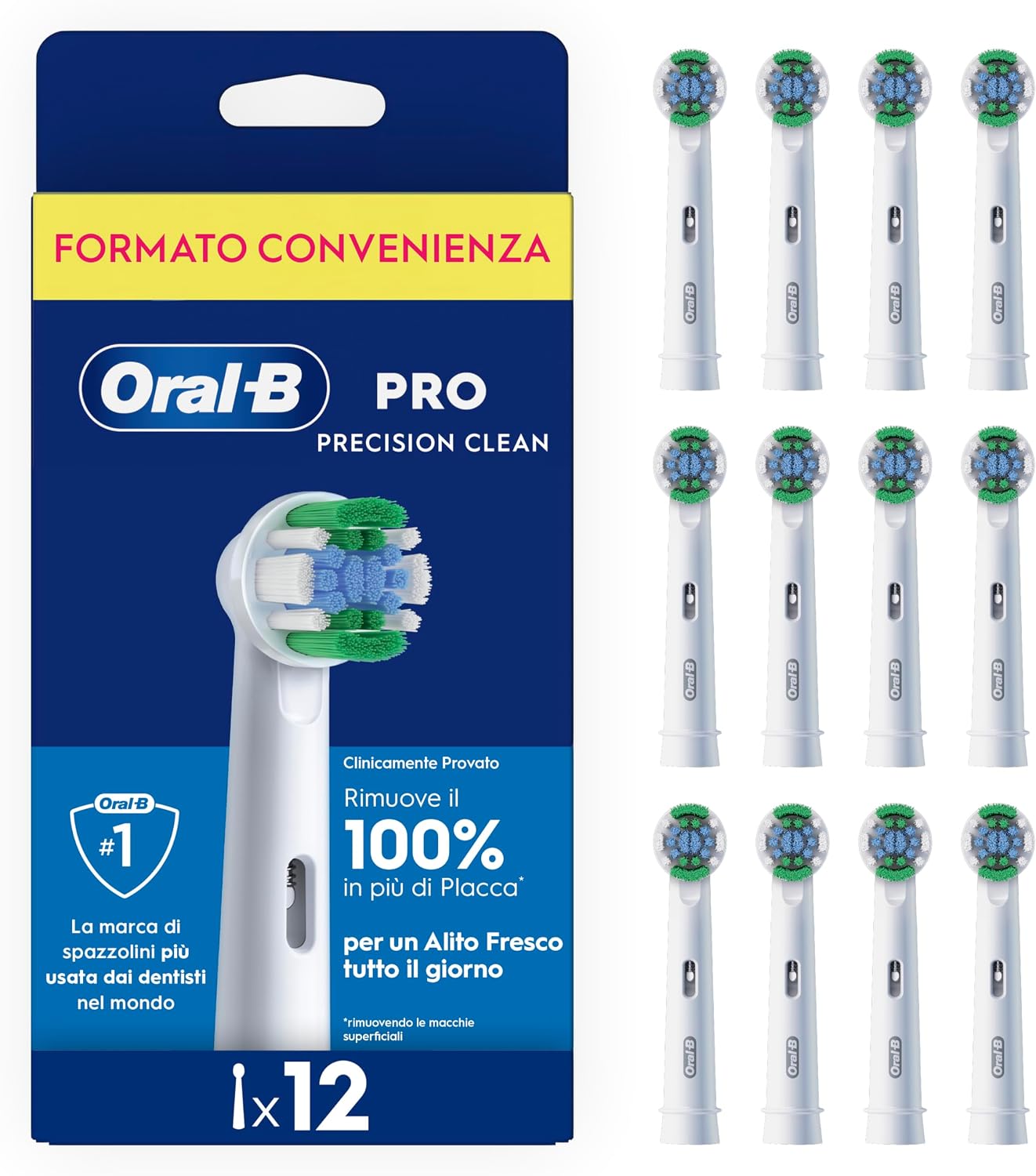 Detalle de Oral-B Testina di Ricambio PRO Precision Clean Bianca – confezione da 12