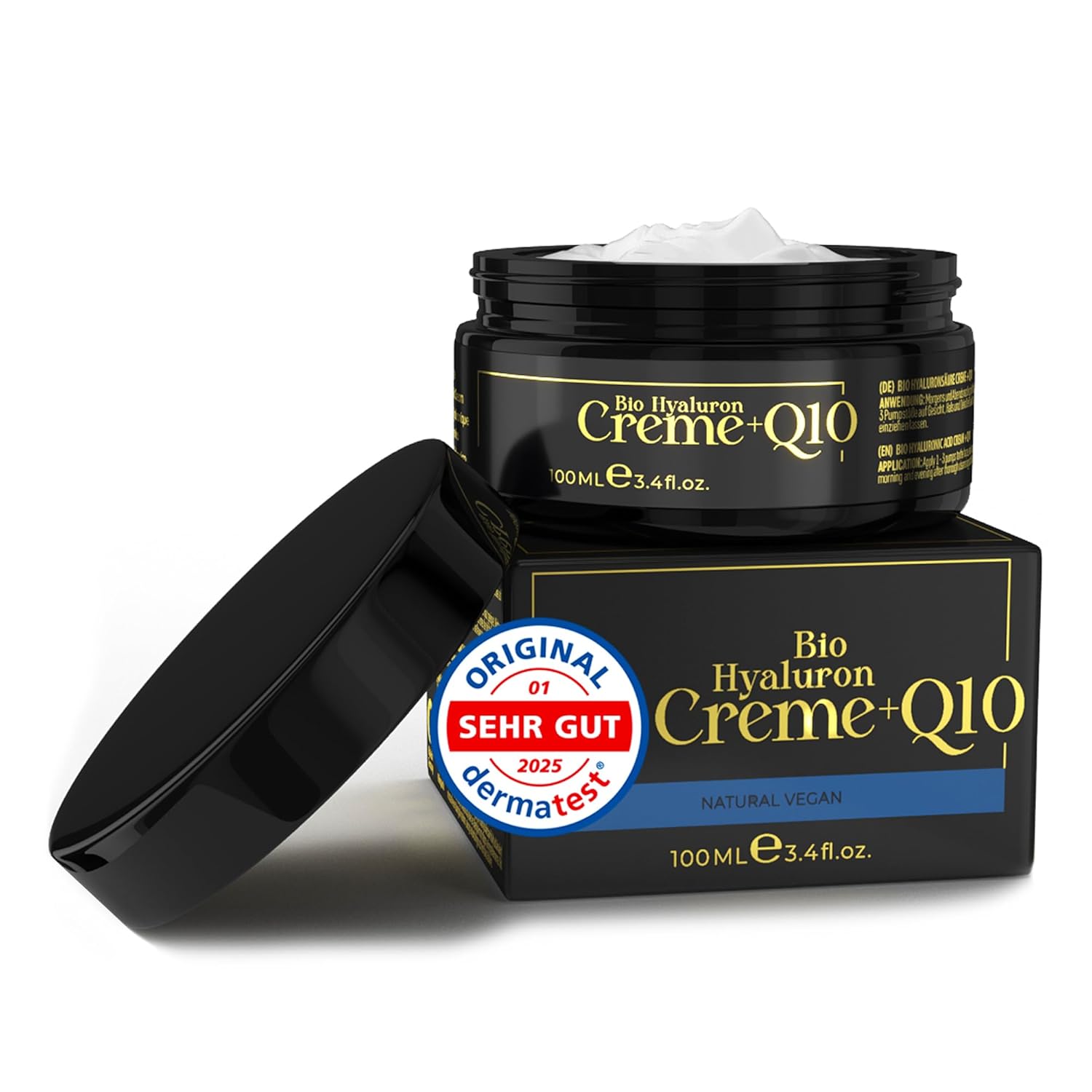 Detalle de Kapua Naturals Bio Hyaluron Gesichtscreme 100 ml mit Q10 – Anti-Aging mit natürlichem UV-Schutz
