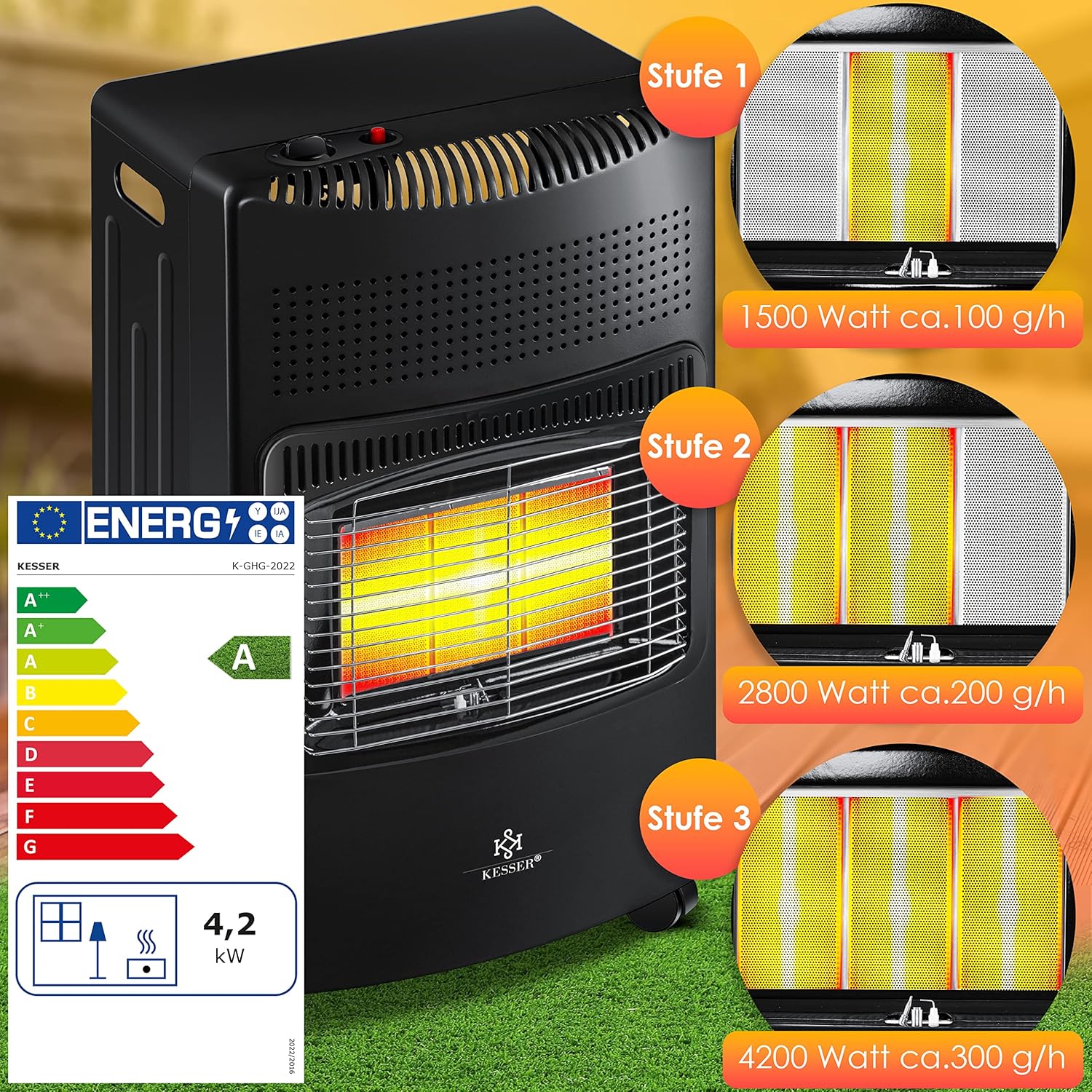 Thumbnail 2 de KESSER 4200 Watt Gasheizer Keramik Infrarot