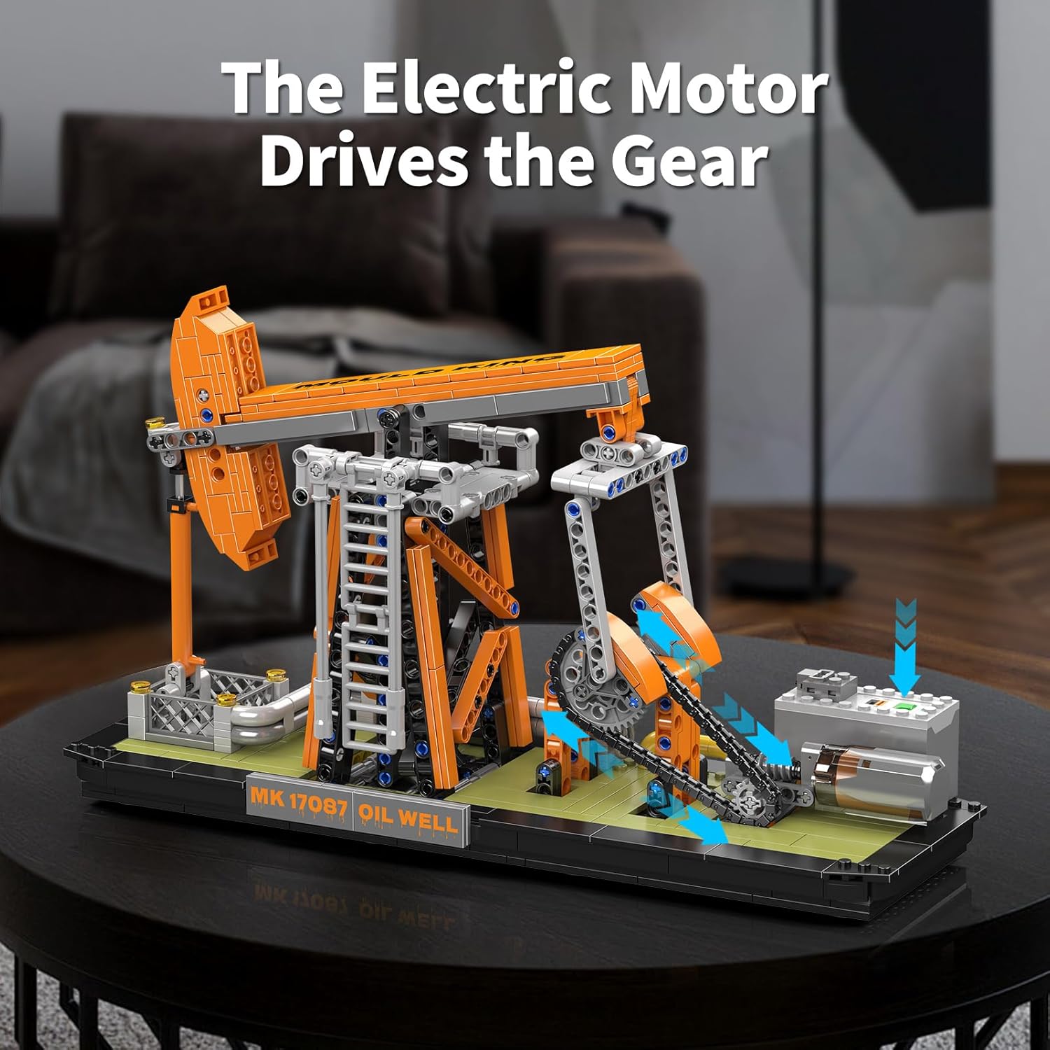 Thumbnail 4 de Mould King Technik Bohrturm Bauset mit Motor – 840 Teile, Ölförderplattform im Industrie-Design