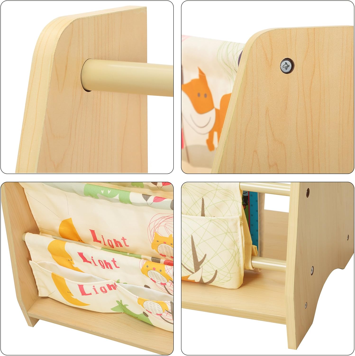 Thumbnail 4 de SONGMICS GKR71YL scaffale a 4 livelli in tessuto per bambini multicolore, 62 x 28 x 72 cm