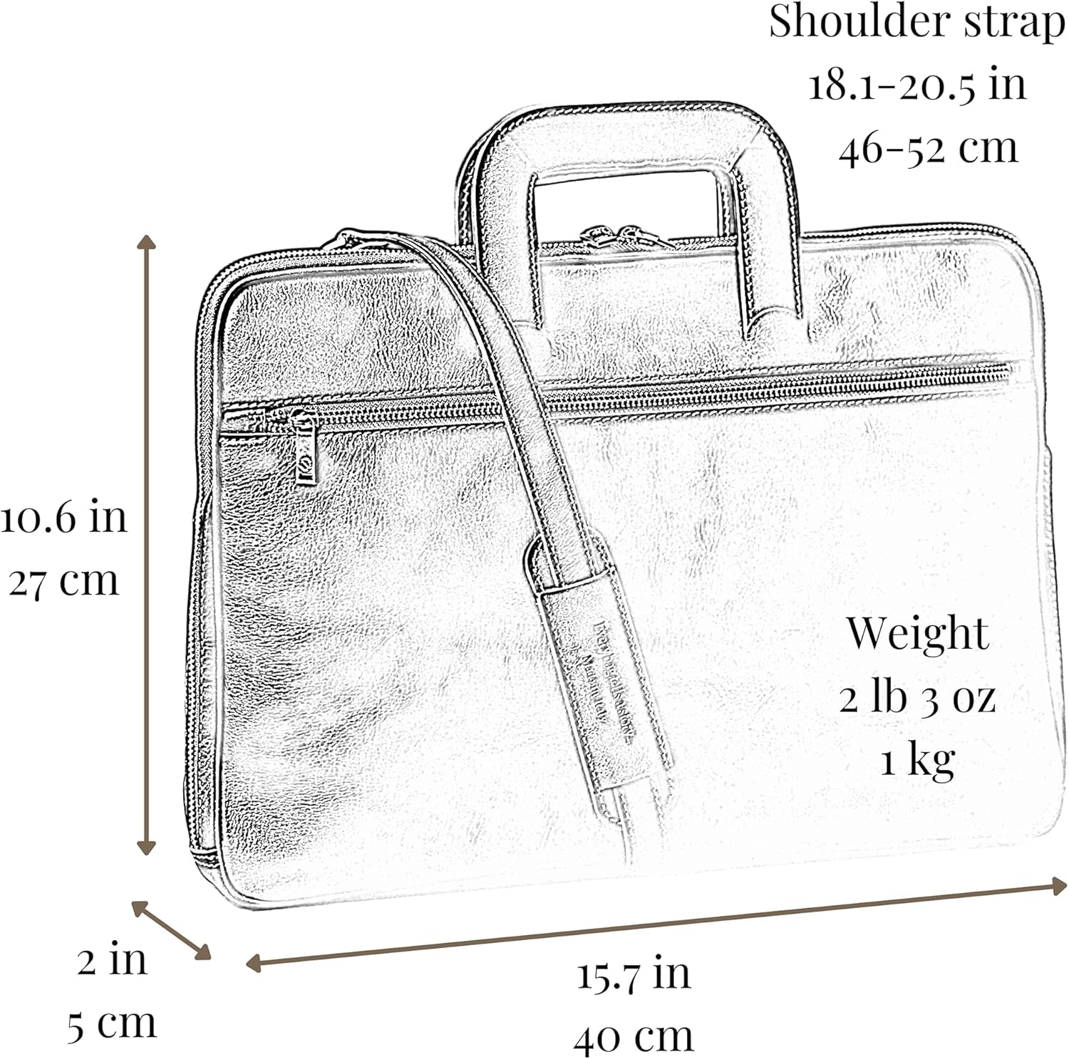 Thumbnail 6 de Time Resistance Slim Leather Briefcase — Italian Handmade Leather Computer Bag