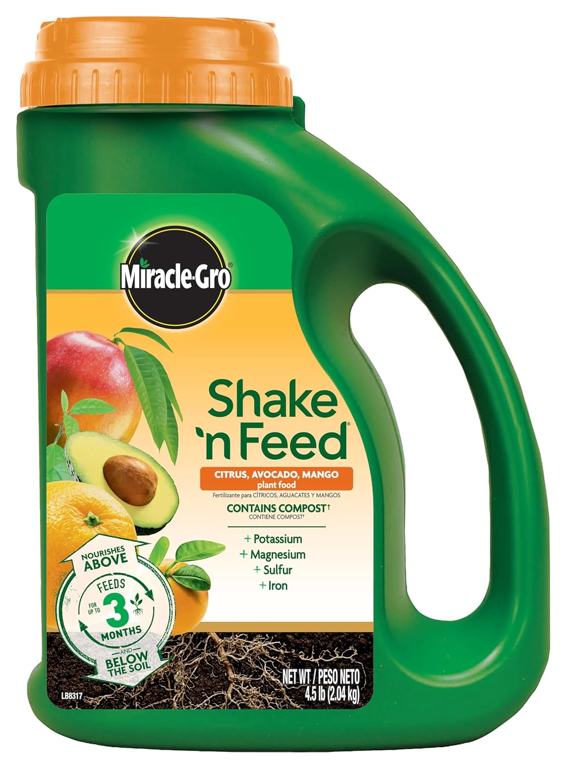 Detalle de Miracle-Gro 1048291 Shake 'N Feed Citrus, Avocado & Mango Fertilizer, 4.5 lb