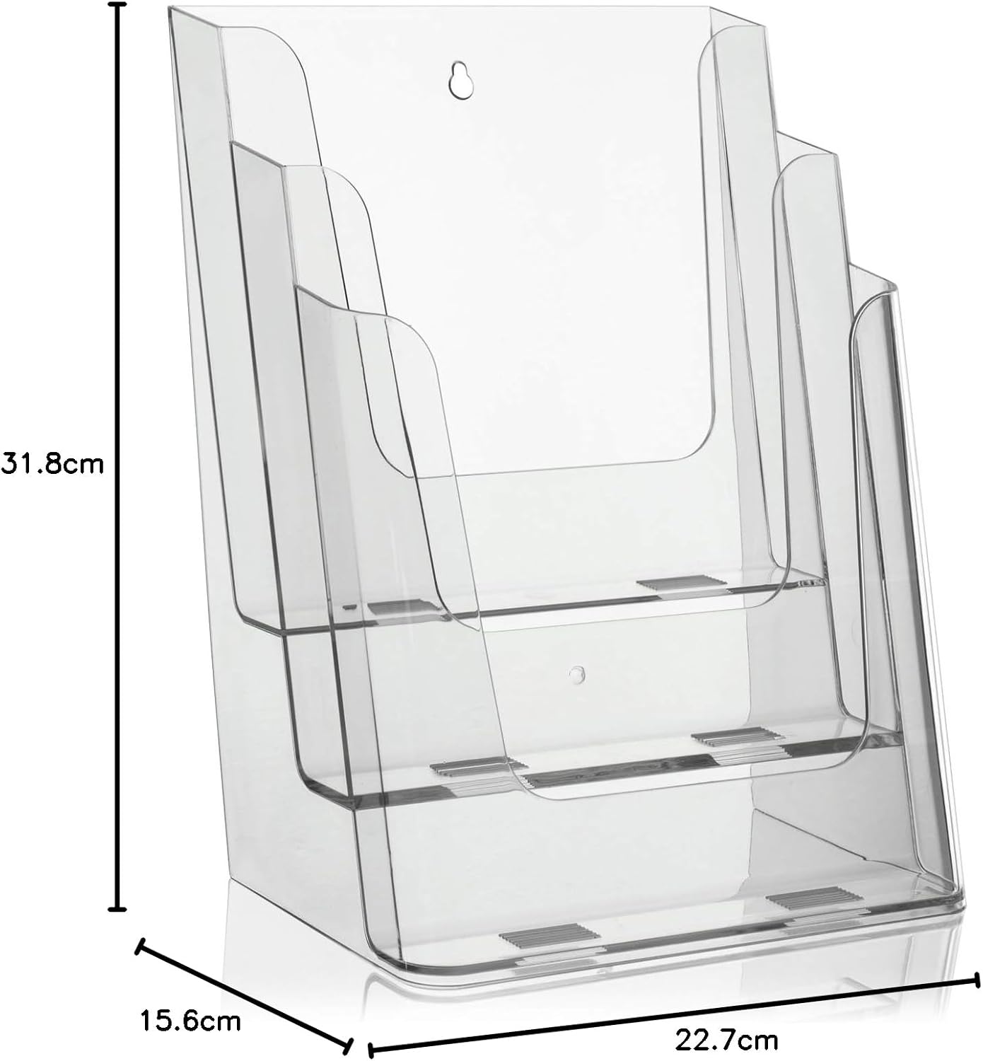Detalle 1 de VITAdisplays® NE-240 brochurehouder A4 met 3 niveaus, transparant polystyreen