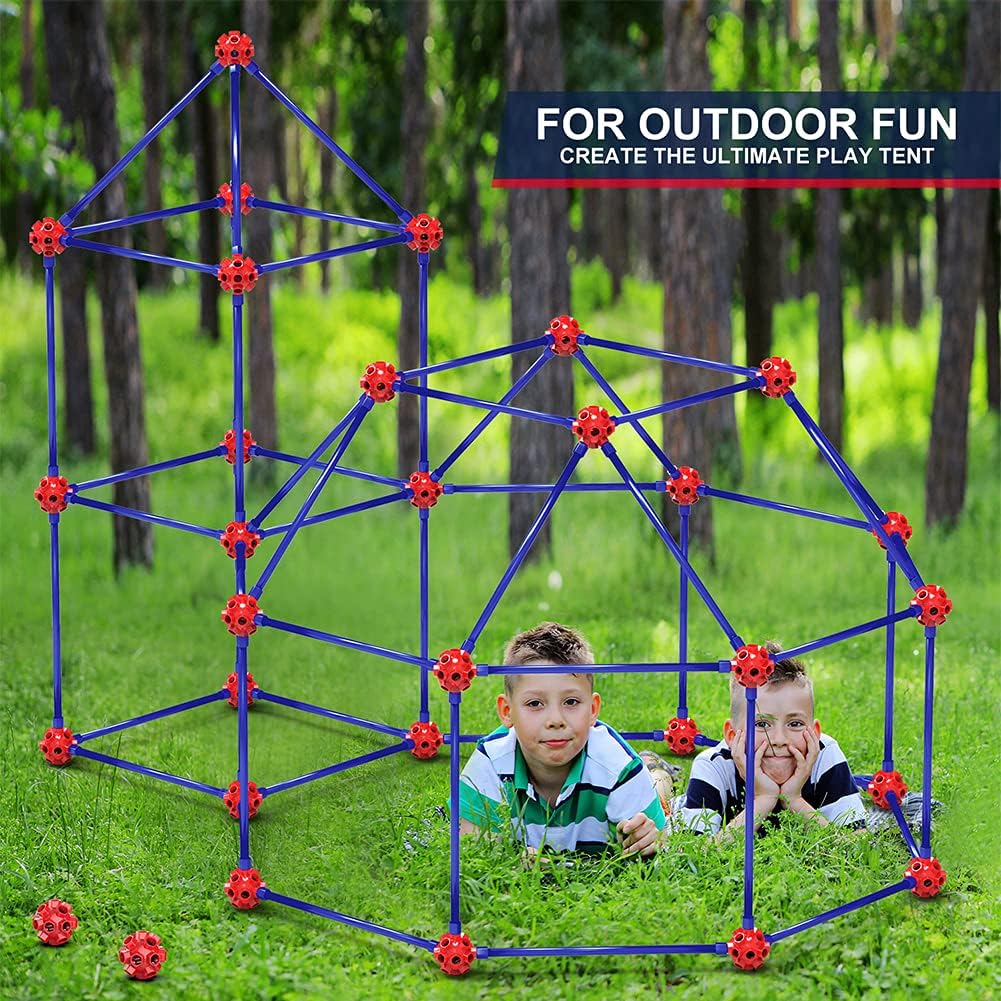 Detalle 2 de OleFun Fort Building Kit for Kids 4-8+: Creative STEM Construction Set with 140 Pieces