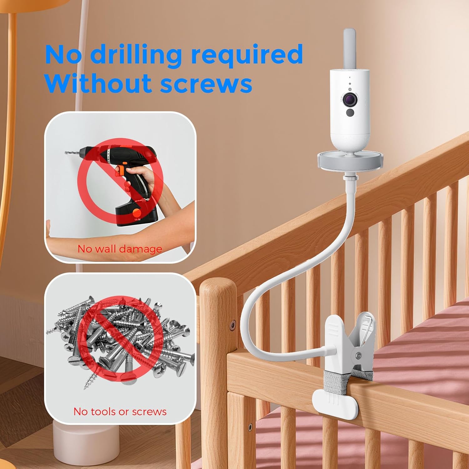 Thumbnail 2 de Tyeyober Flexible Twist Clip holder for Philips Avent baby monitor screens (SCD923/26, SCD921/26, SCD643/26, SCD973/26, SCD951/26)