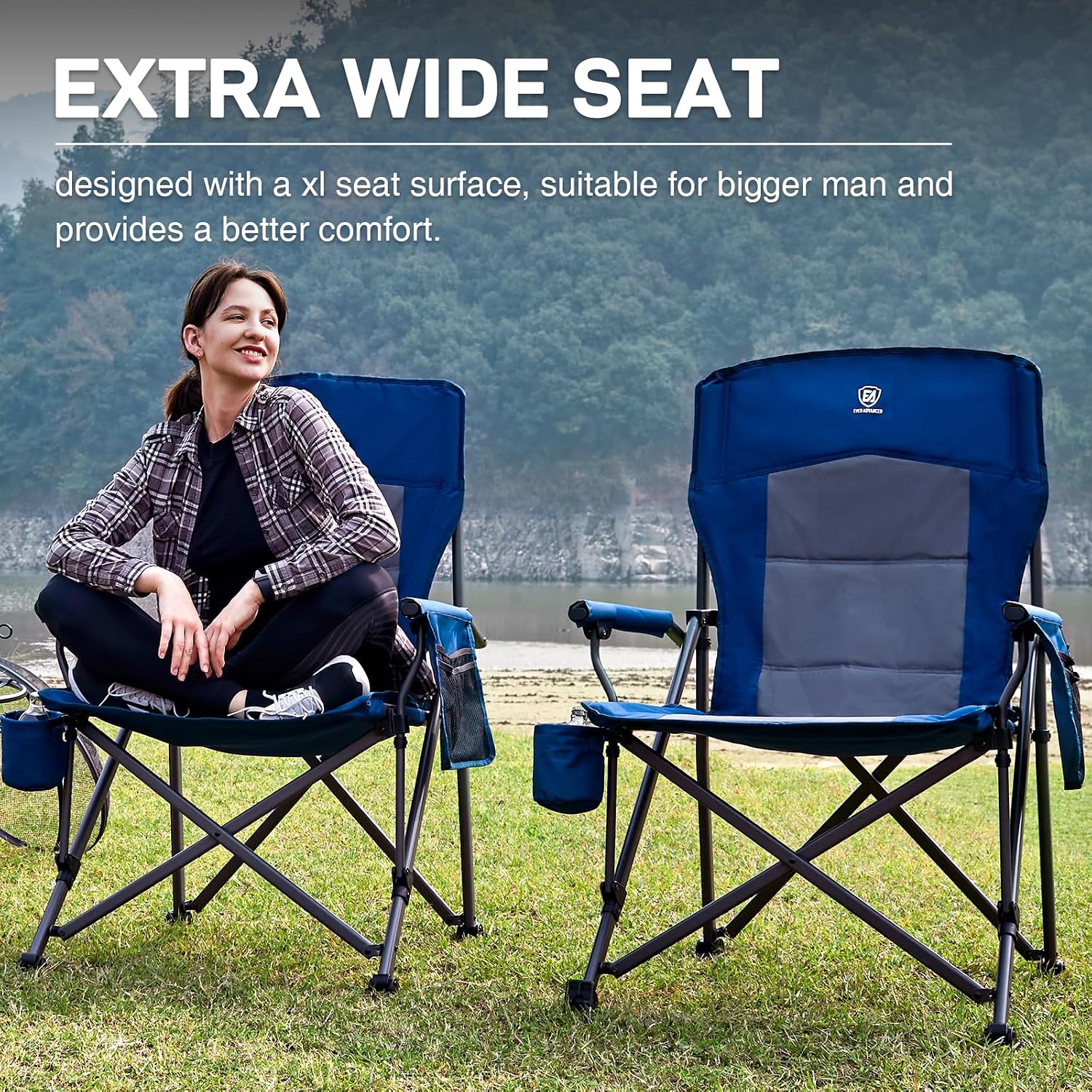 Detalle 2 de EVER ADVANCED oversized camping chair 230kg
