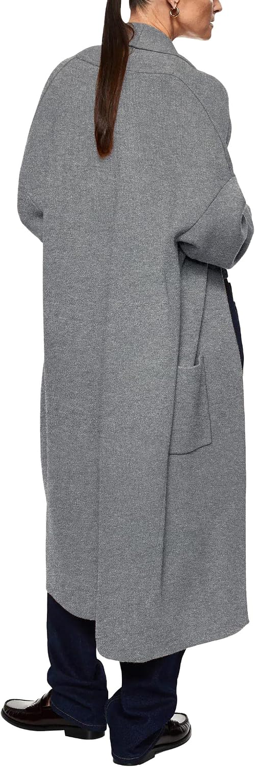 Detalle de Fazortev Women's Maxi Knit Cardigan, Oversized Open Front with Lapel and Pockets