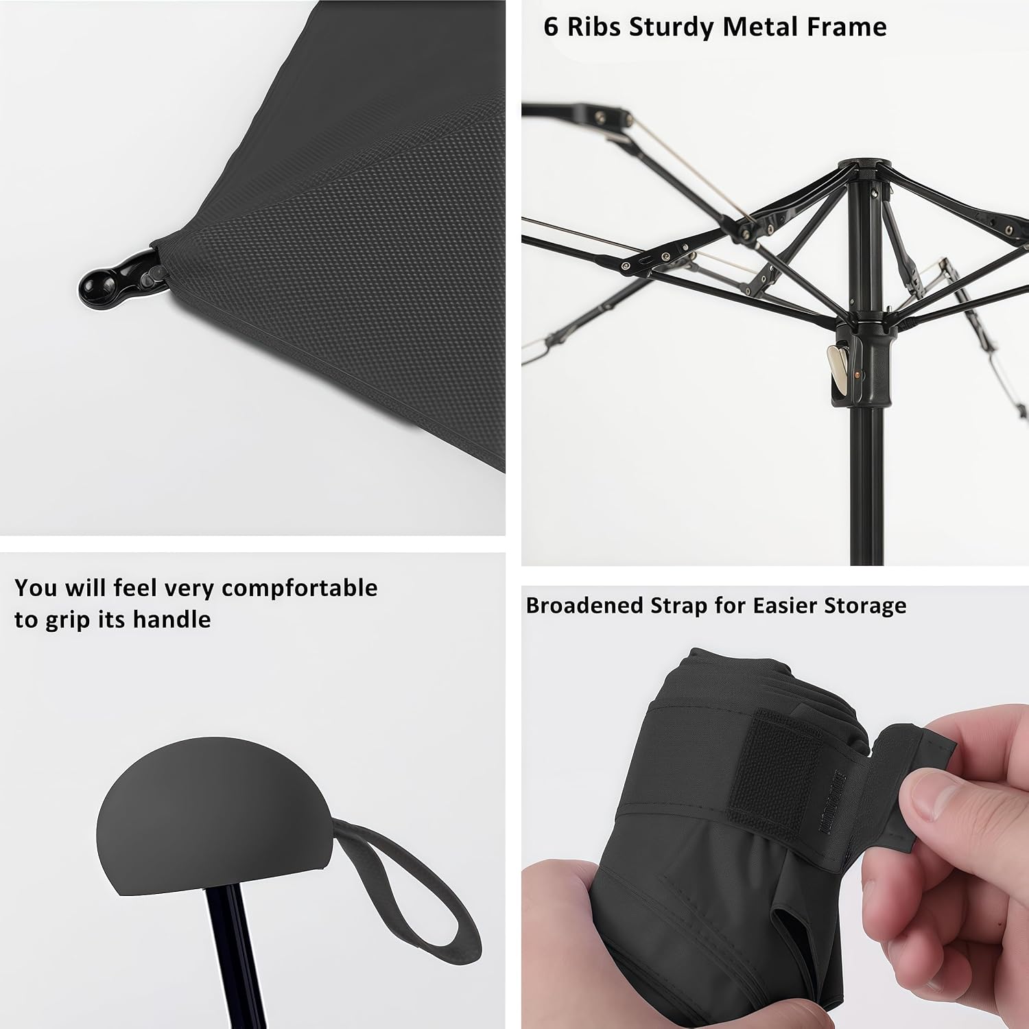 Detalle de BAODINI mini travel umbrella with case (UPF 50+ UV protection, compact pocket size)