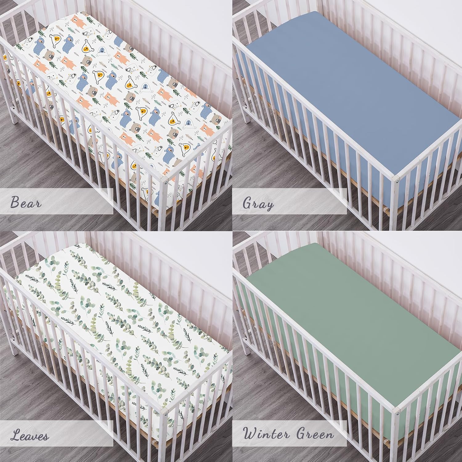 Thumbnail 3 de Little Grape Land 140 x 70 cm Fitted Cot Bed Sheets – 4 Pack