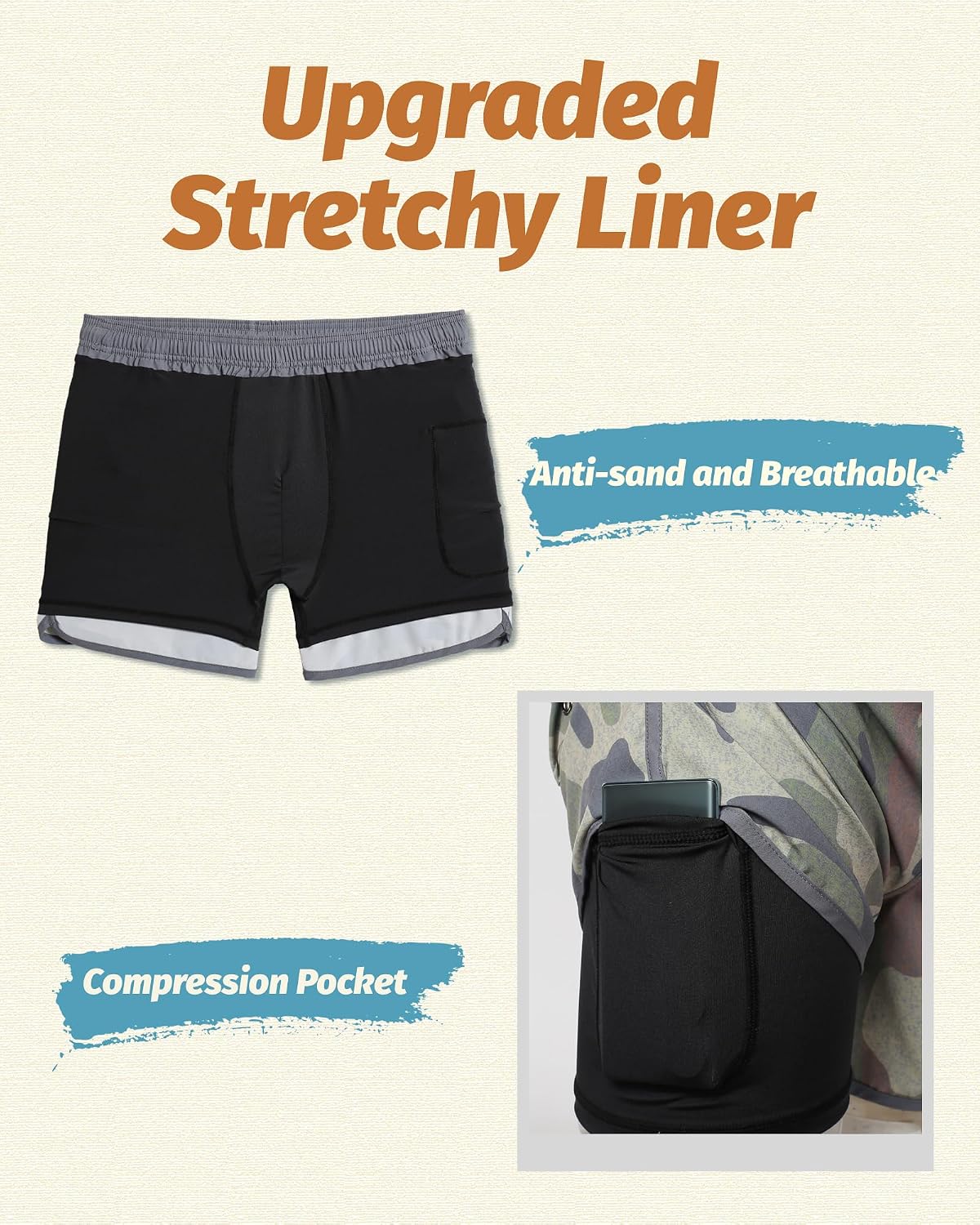 Thumbnail 4 de MaaMgic 5.5" Vintage 2-in-1 Swim Trunks