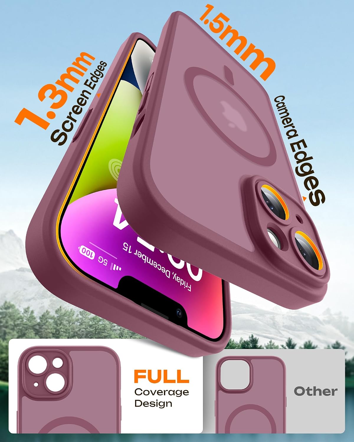 Detalle 2 de TOCOL Cover magnetica per iPhone 14 da 6,1 pollici con protezione fotocamera e compatibilità MagSafe