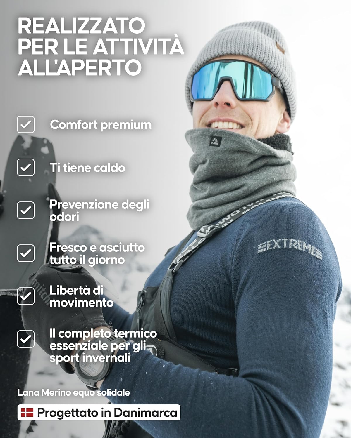Thumbnail 4 de DANISH ENDURANCE Pantaloni termici uomo in lana merino per freddo estremo