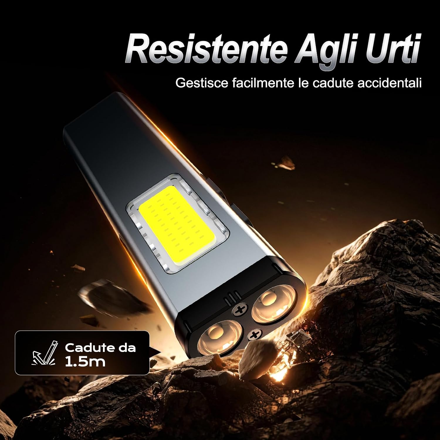 Thumbnail 6 de ISEYOU Torcia LED Ricaricabile 800 Lumen: 2 in 1, portatile con allarme