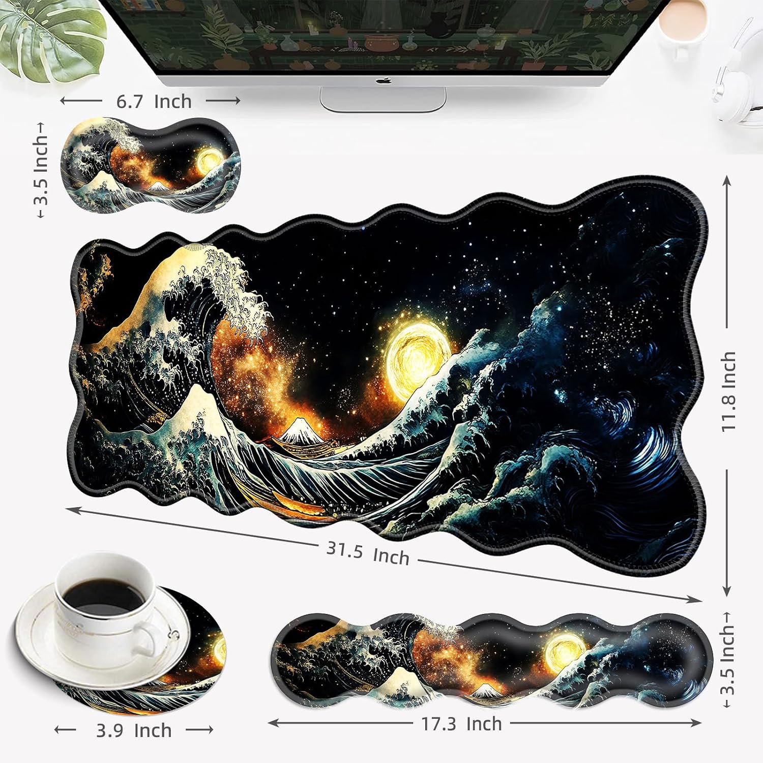 Detalle de EFGWSDER Desk Mat, 4-in-1 Set