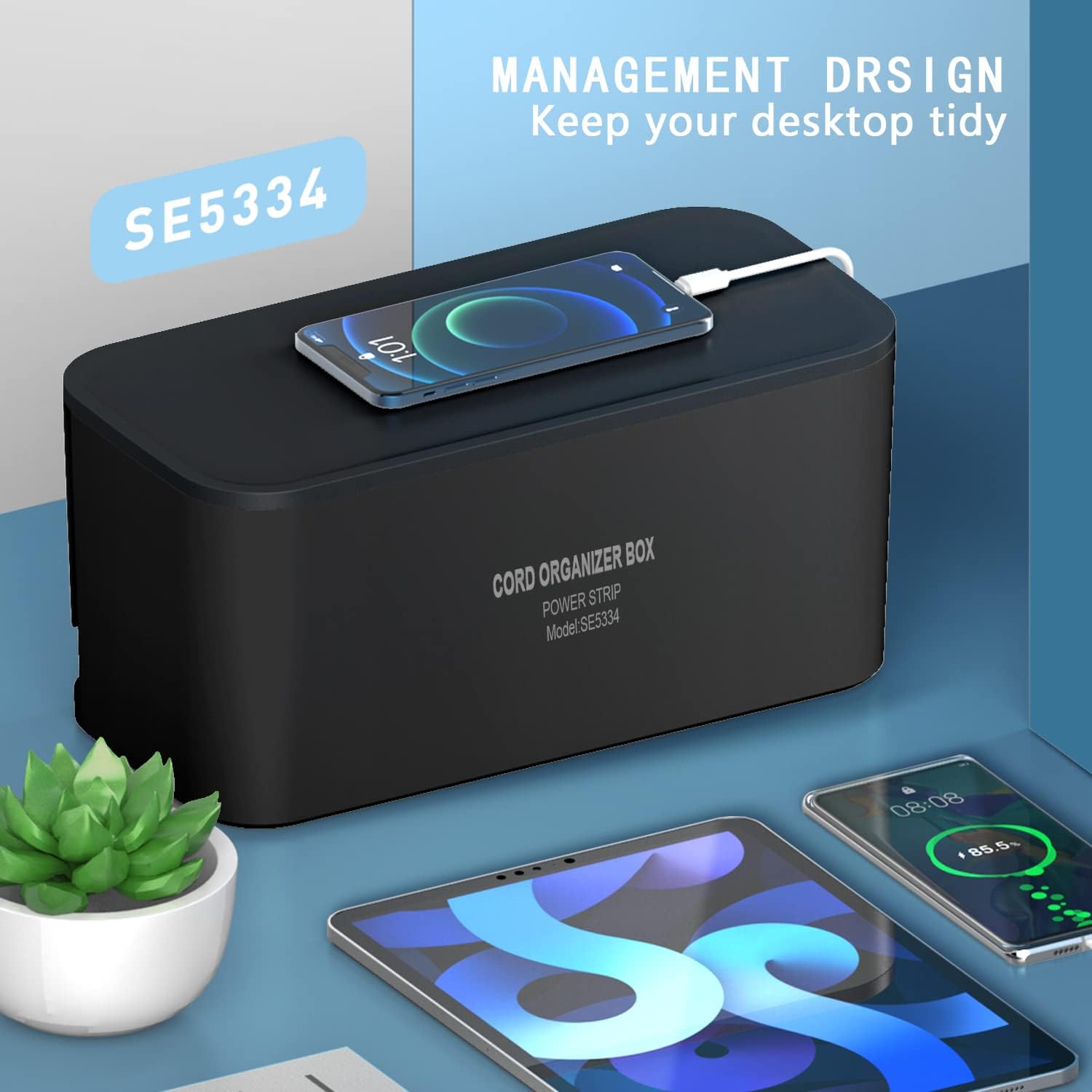 Detalle de Kabelbox Mehrfachsteckdose 5fach 2M Kabel