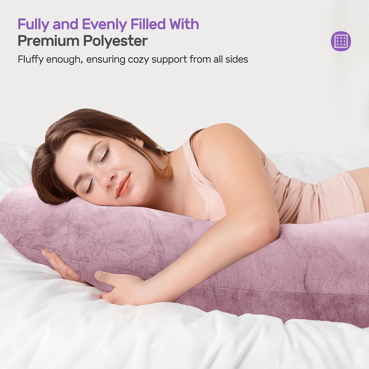Thumbnail 4 de Nuliie NEMM002AA U-Shaped Pregnancy Pillow with Washable Velvet Cover