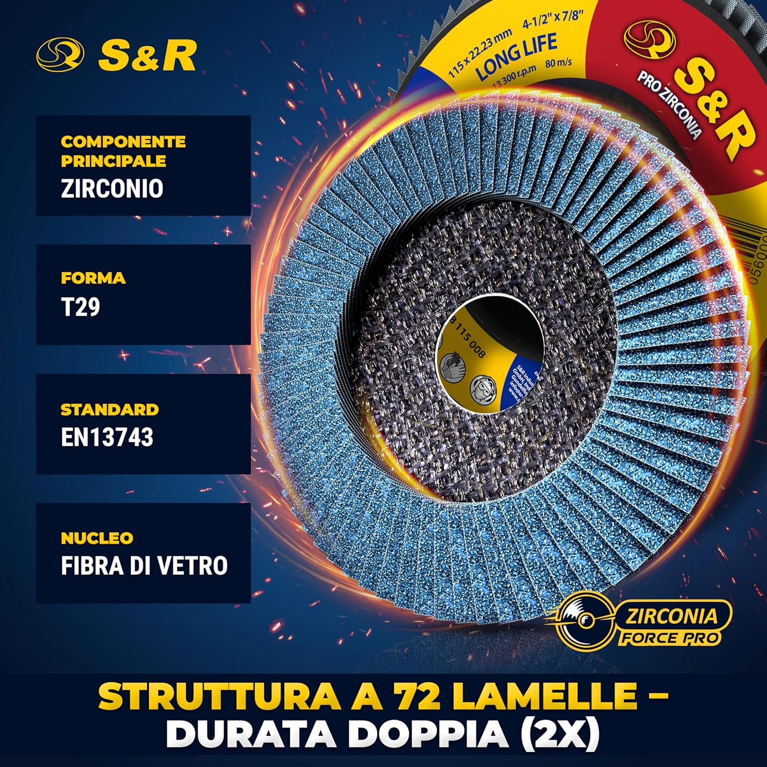 Thumbnail 4 de S&R 10 Dischi Abrasivi a Lamelle 115 mm – Grana 80 per Smerigliatrice