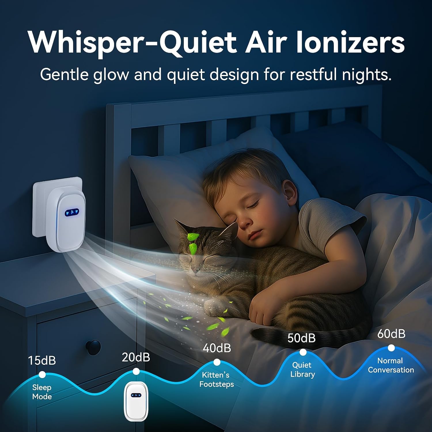 Detalle 1 de Paztkoo 4-Pack Plug-In Air Ionizers, Filterless 2.4 x 4-Inch Units