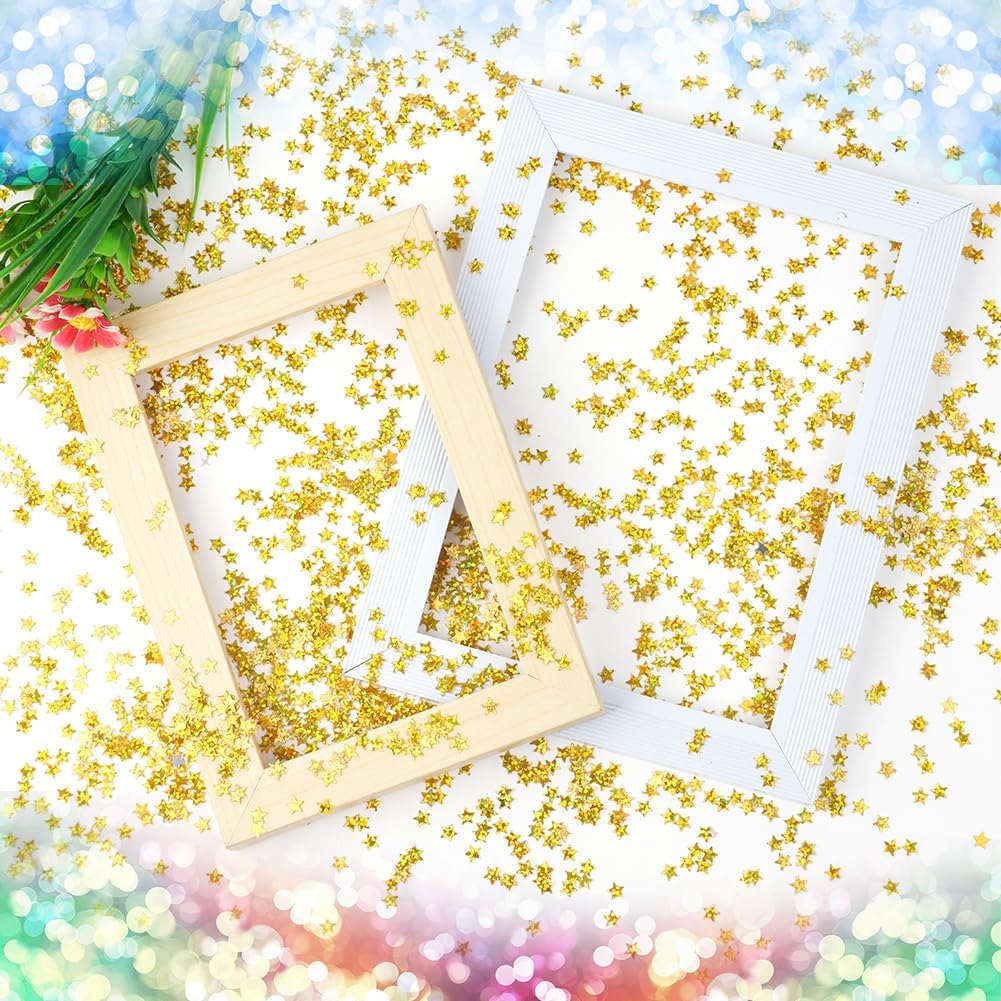 Detalle de Hotut Confettis dorés étoiles 6 mm – lot 45 g pour décorations festives