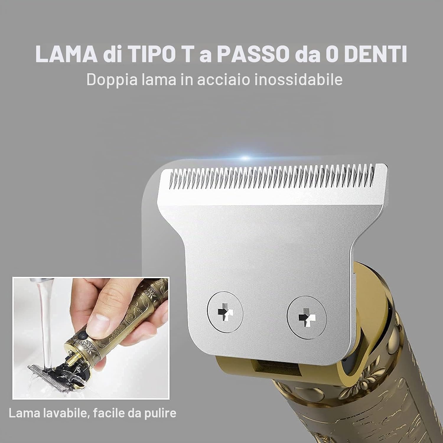 Detalle de YiLFo Tagliacapelli Uomo Professionale: rasoio elettrico multifunzione con 3 pettini e ricarica USB