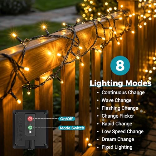 Detalle 2 de kolpop Solar Lichterkette Outdoor 12M – wetterfest, 120 LED, 14 m Gesamtlänge