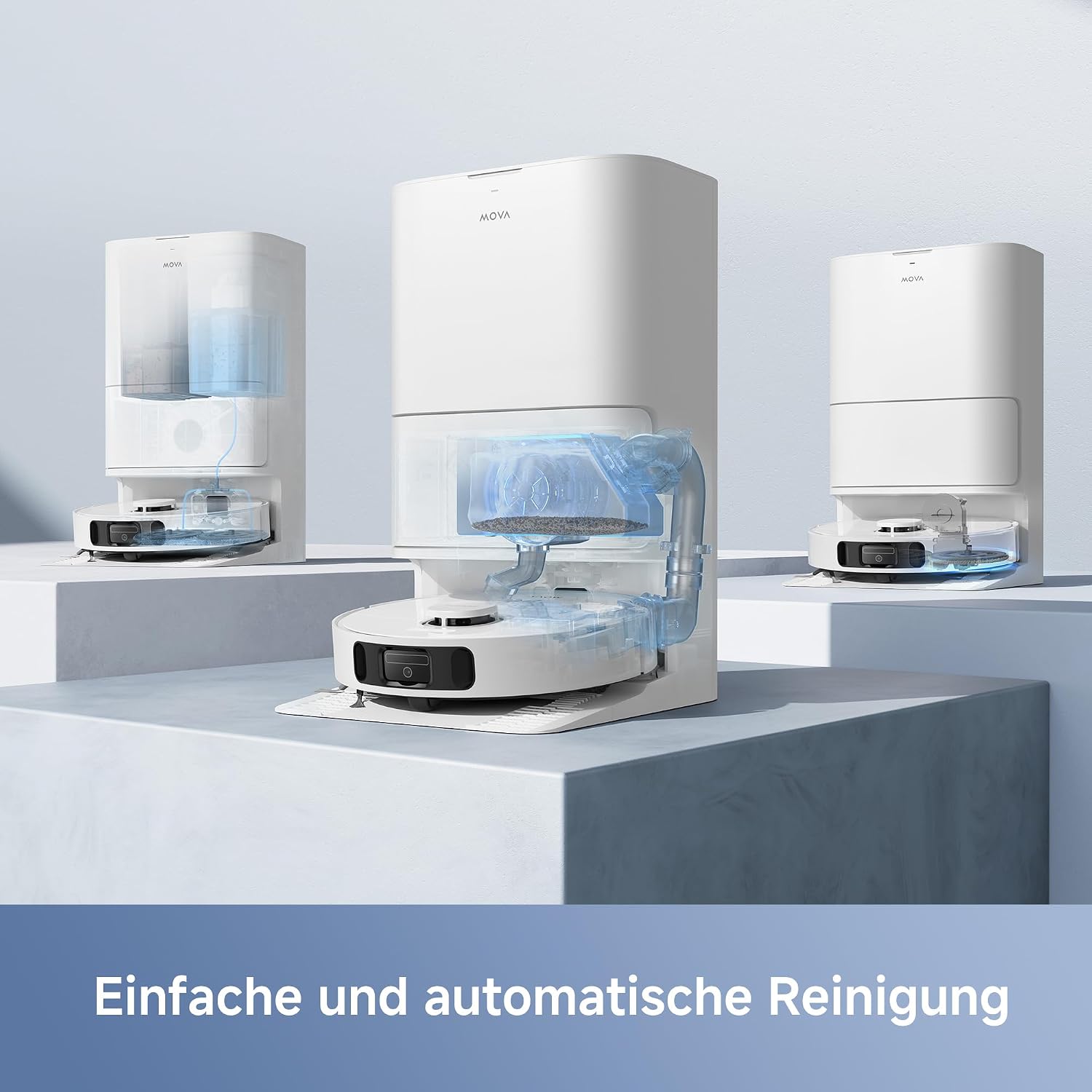 Detalle de Mova E30 Ultra: Saugroboter mit Wischfunktion, automatische Entleerung & Mop-Selbstreinigung