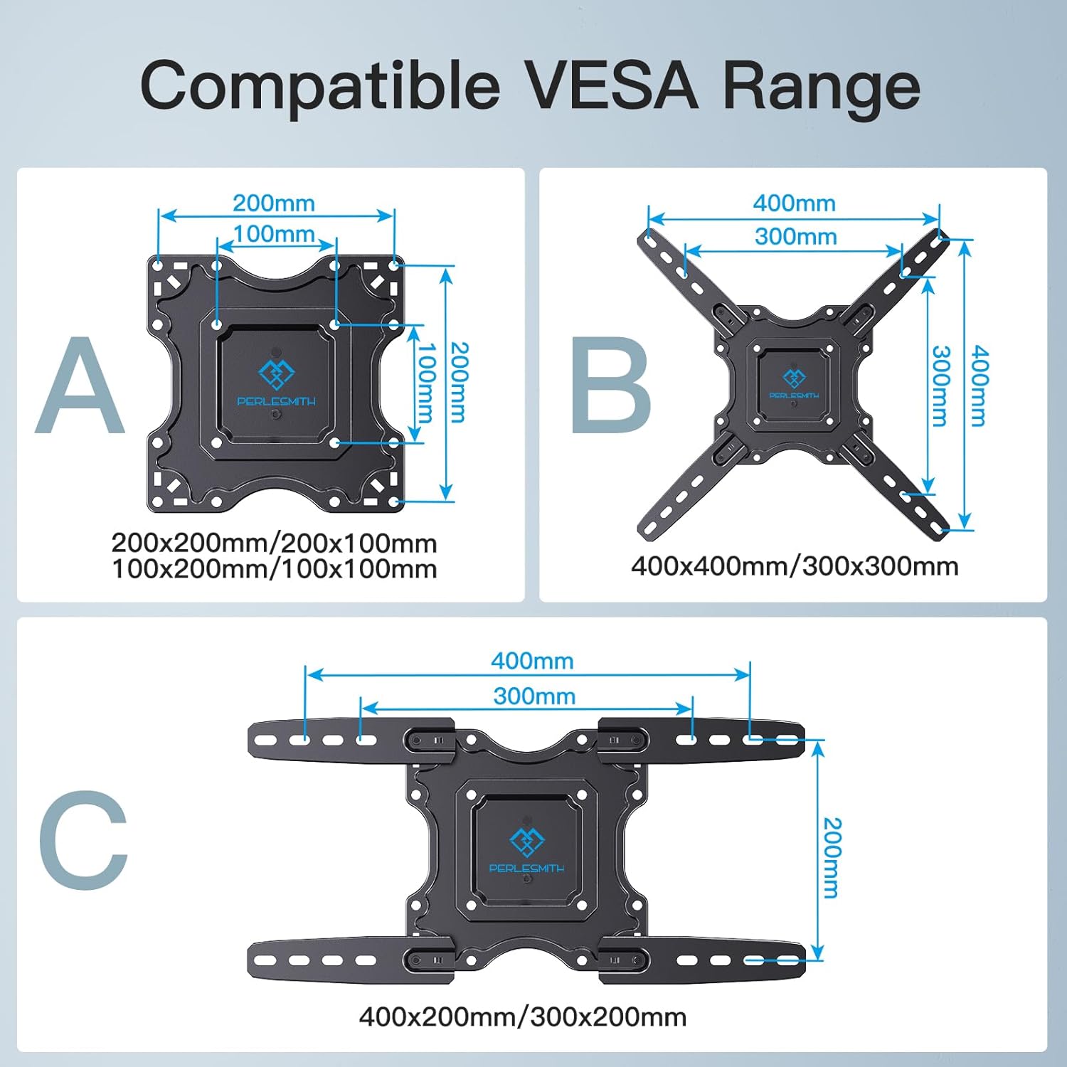 Thumbnail 2 de PERLESMITH TV Wall Bracket for 26–60 inch TVs up to 35kg — Universal, Tilt, Swivel & Extend