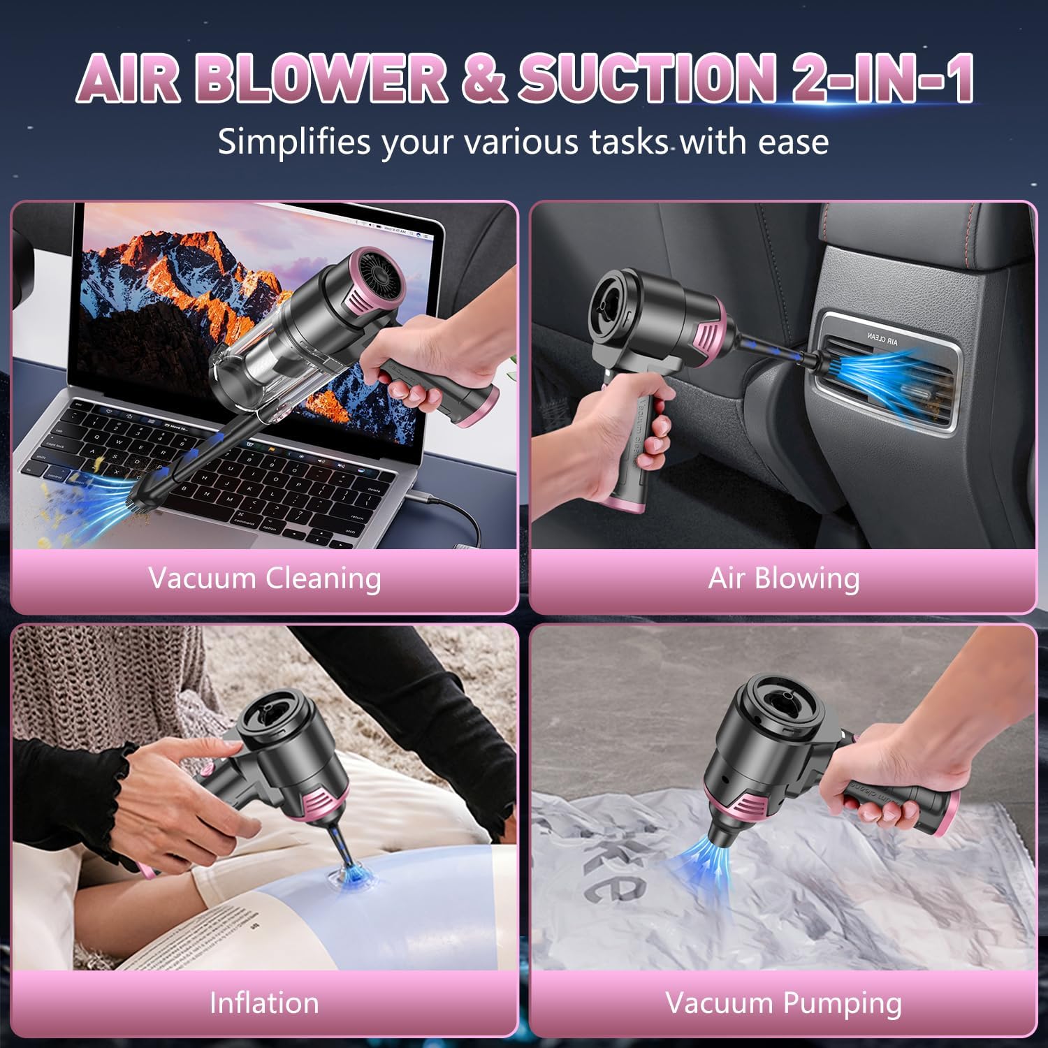 Thumbnail 2 de KMM Handheld Car Vacuum Cleaner with 16,000Pa Suction and 120W Power