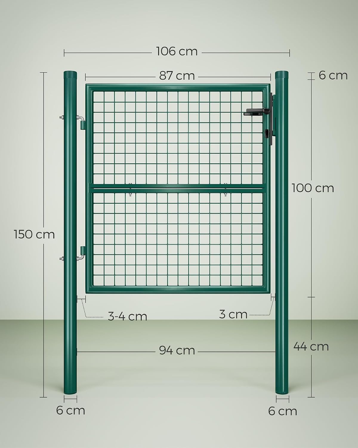 Thumbnail 5 de SONGMICS GGD150G01 Portillon jardin 106 x 100 cm