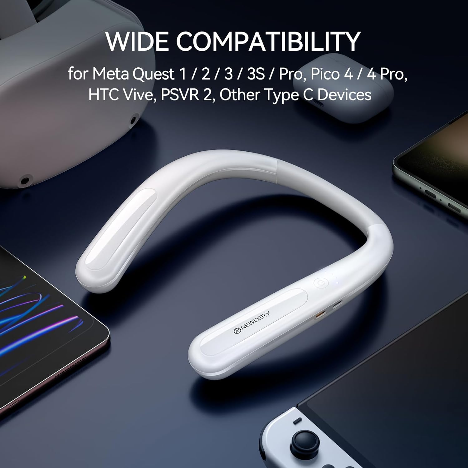 Thumbnail 4 de NEWDERY Battery Pack 10000mAh for Meta Quest 3S neck power bank