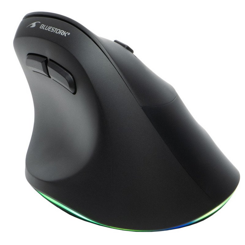 Thumbnail 1 de Bluestork Ergo Lumi Ratón Vertical Ergonómico Inalámbrico para Mano Derecha con RGB y 2400 DPI