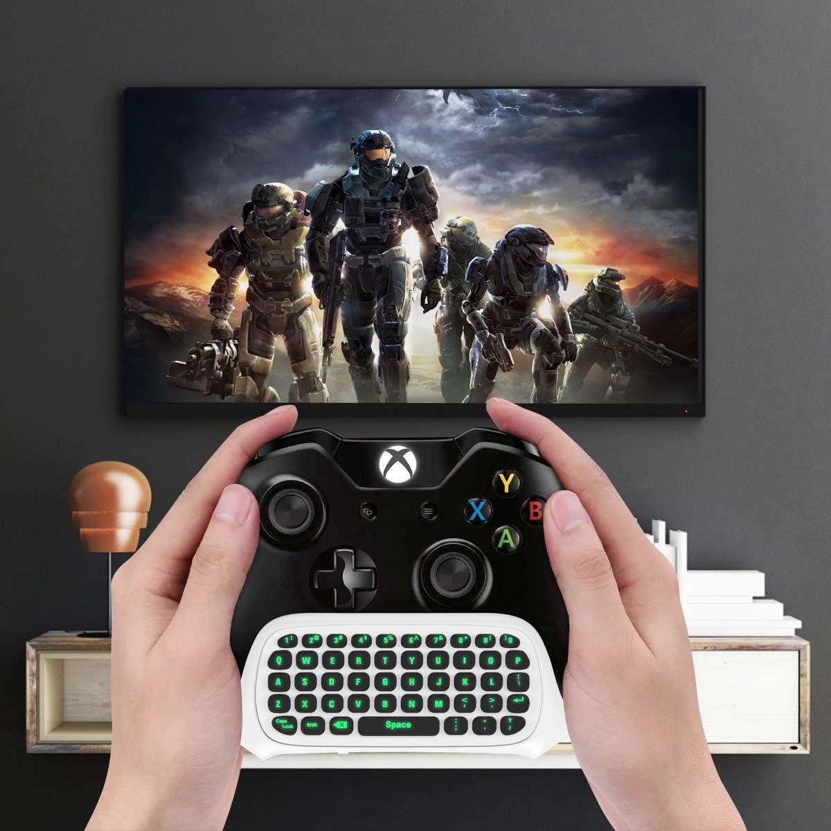 Thumbnail 6 de TiMOVO Green Backlight Keyboard for Xbox One / Series X|S – Wireless Chatpad with Headset Jack