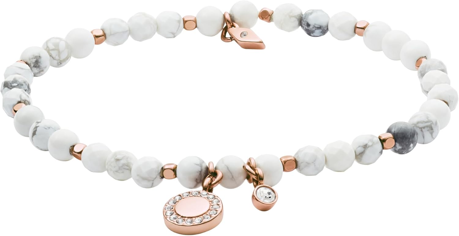 Detalle de Fossil Armband Für Frauen Wellness – Innenlänge 165 mm, Weißes Halbedelsteinarmband JA6934791