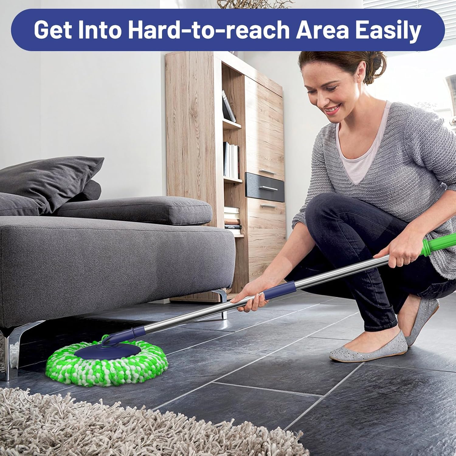 Thumbnail 4 de EHADOO Spin Mop and Bucket Set