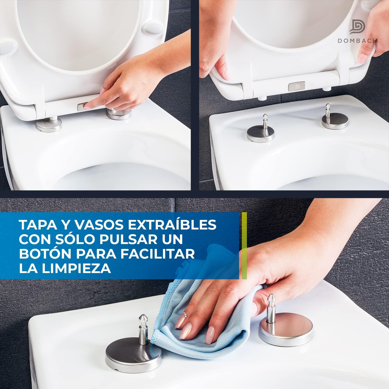 Thumbnail 5 de Dombach® Celesto Premium Tapa WC Amortiguada Blanco Ovalada 🚽