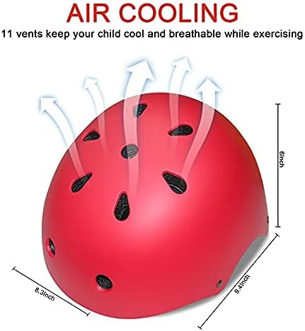 Detalle de BURSUN Adjustable Kids Helmet with Protective Gear Set (36–54 cm) for 3–8 Year Olds