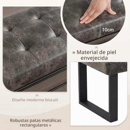 Detalle 2 de JIEXI Banco tapizado con patas de metal y reposapiés de diseño