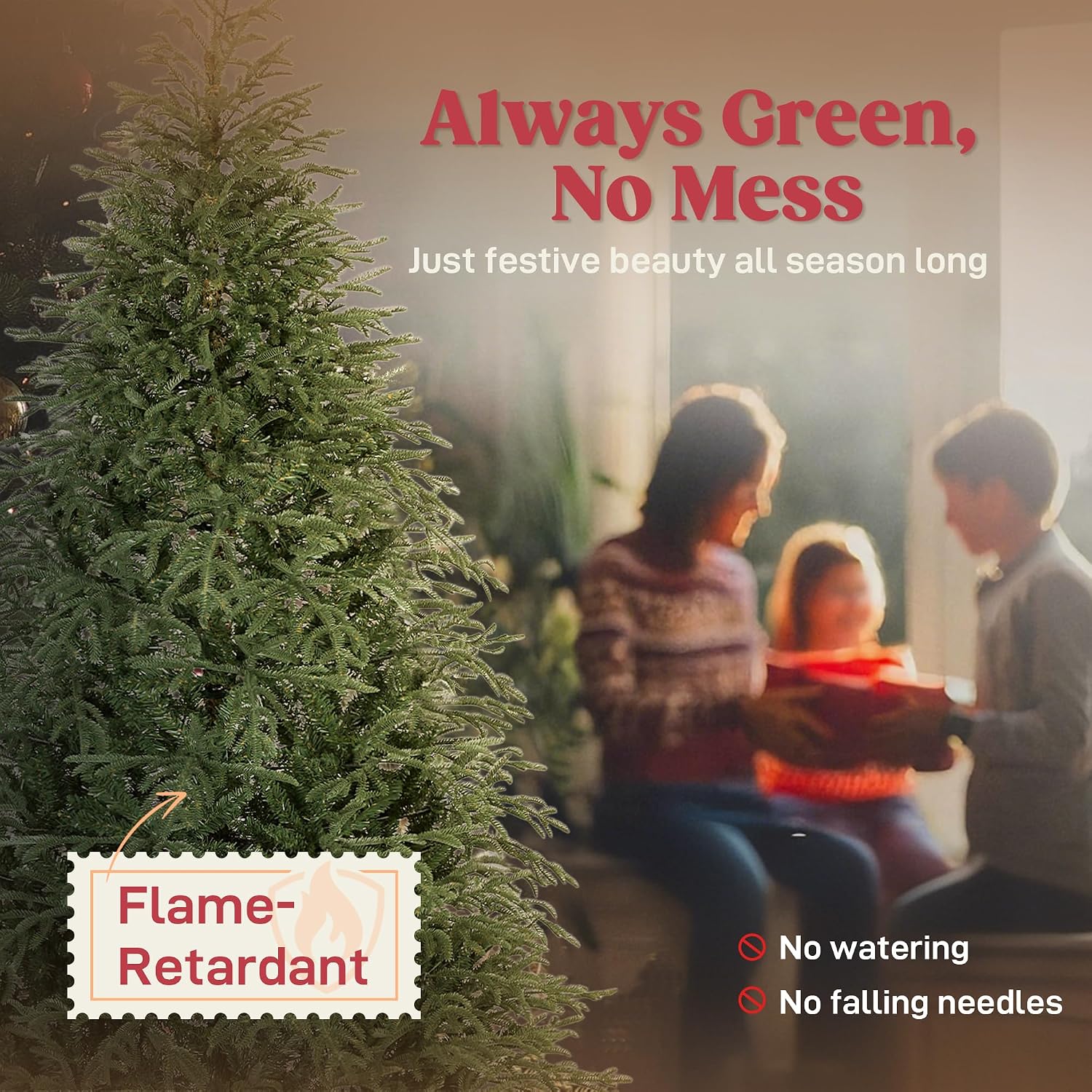 Detalle 2 de HOMCOM 83C-087V02GN 7 ft Artificial Christmas Tree, 2,942 Tips