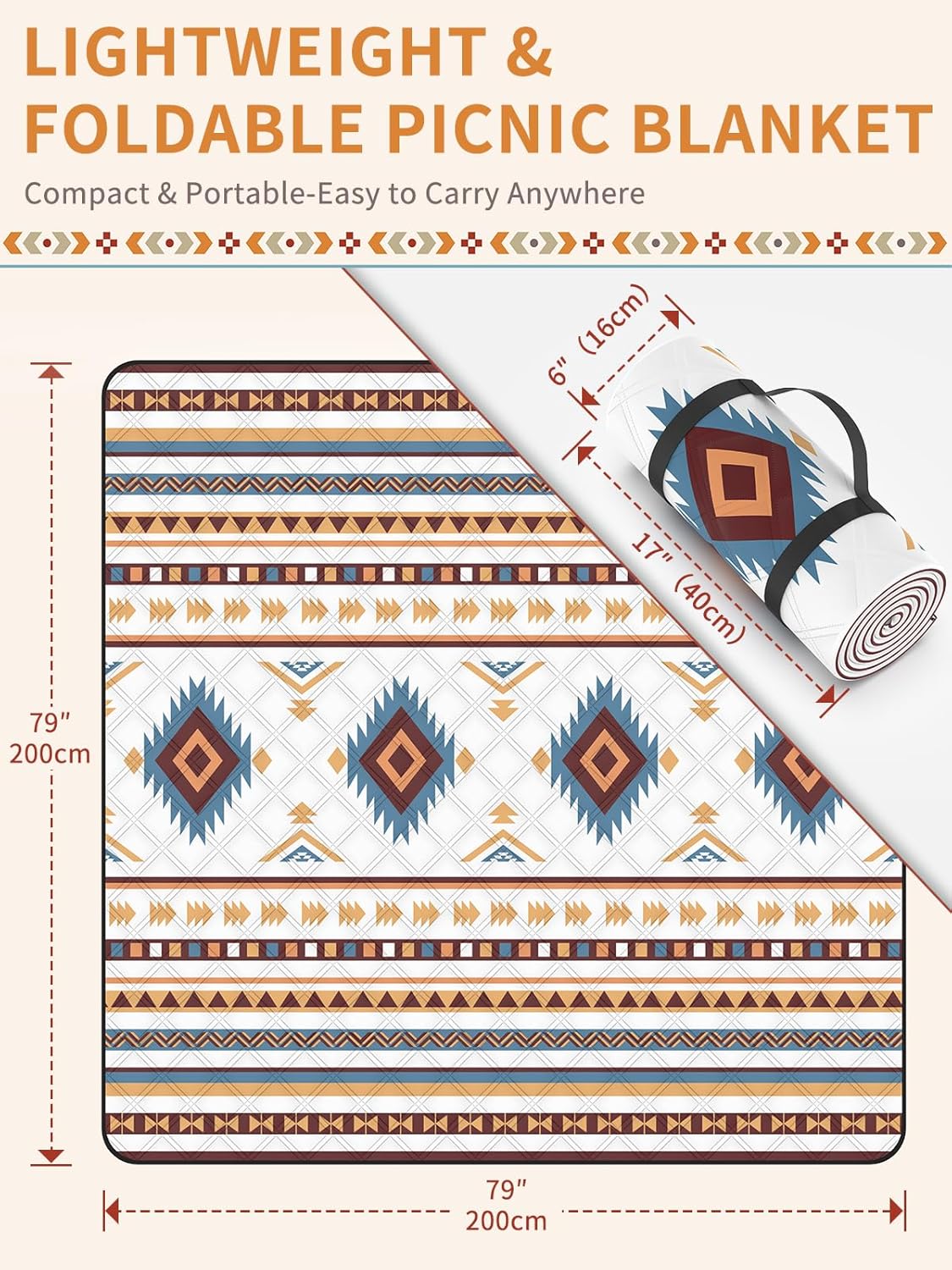 Thumbnail 4 de UKNOWISA 5-layer Picnic Blanket (200 x 200cm) waterproof extra large beach & picnic rug