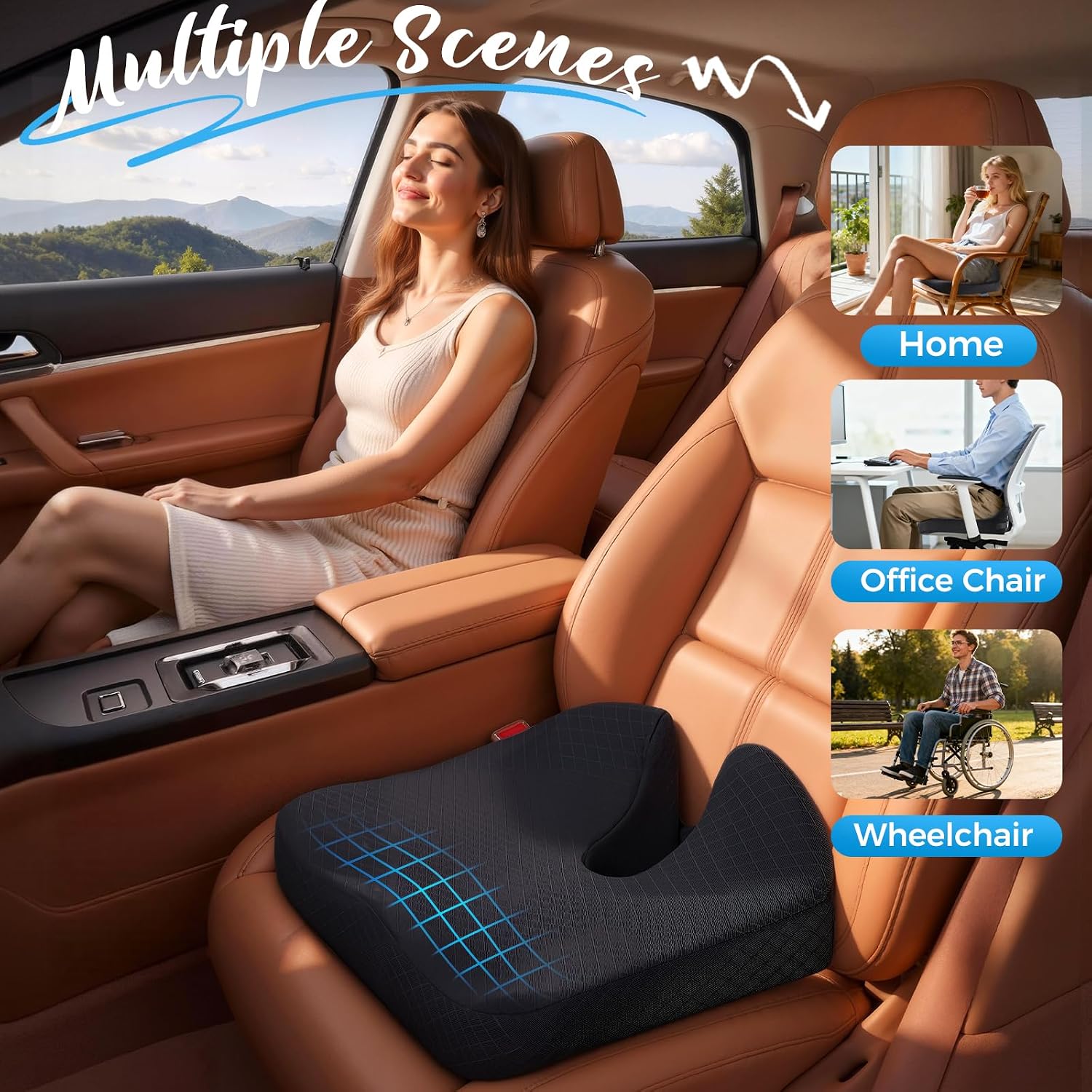Thumbnail 3 de Niceeday Car Seat Cushion: U‑Shaped Memory Foam Seat Pad for Long Drives