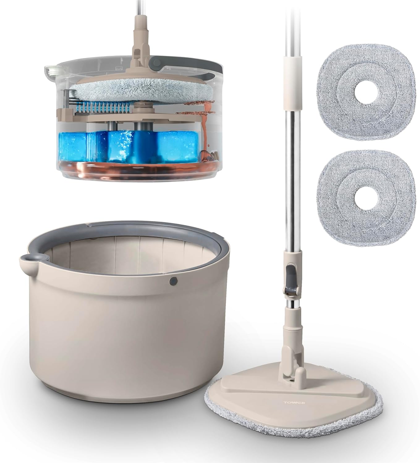 Tower Duo Compact Spin Mop & Bucket