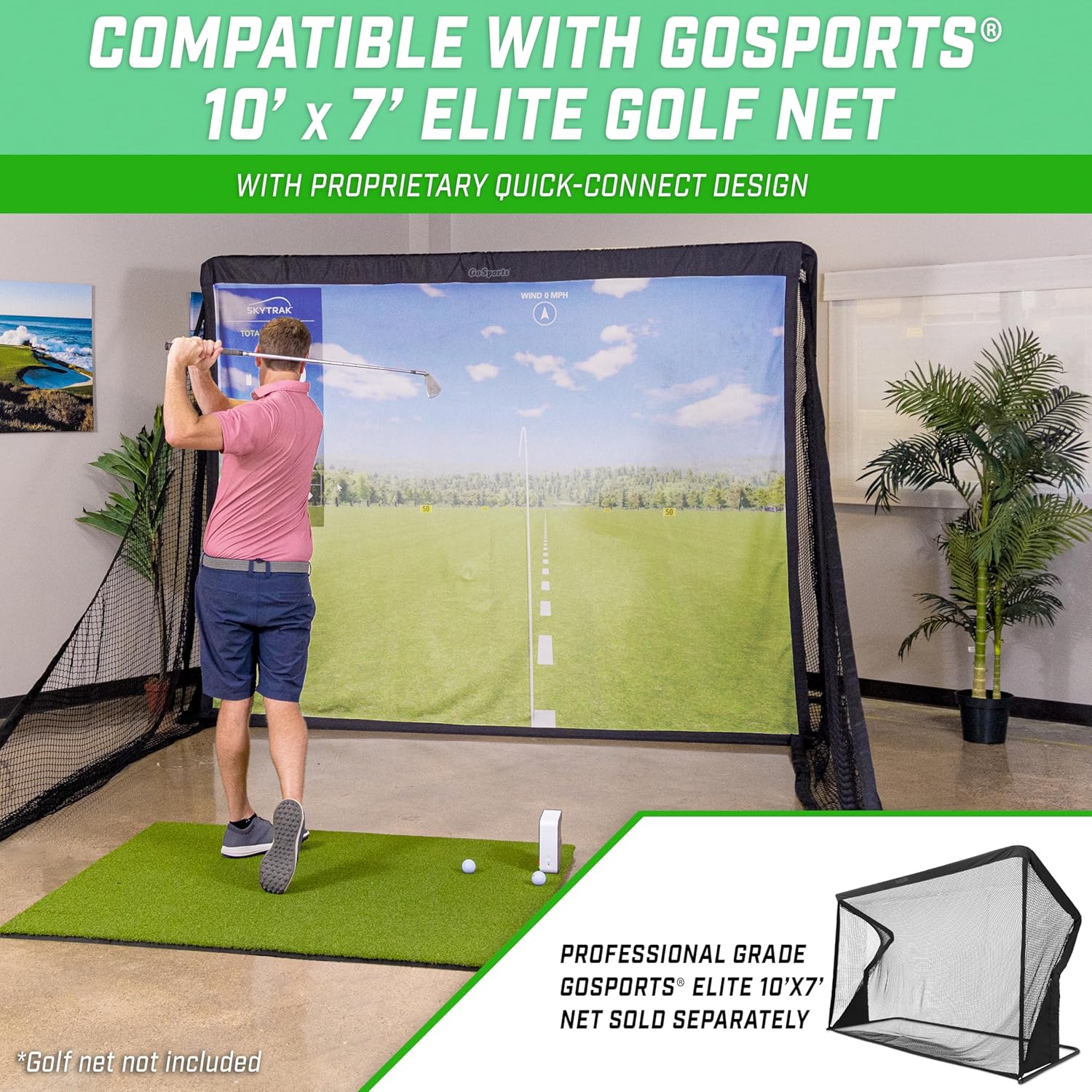 Detalle de GoSports Golf Simulator Impact Screen – Choose 6.5 ft x 7 ft or 9 ft x 7 ft