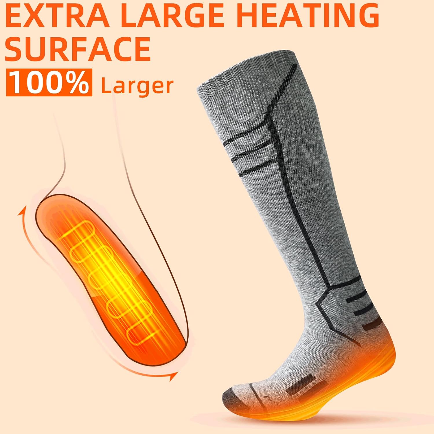 Thumbnail 4 de FREEHILL Merinowolle beheizte Socken für Männer Frauen 1.0 Kniehöhe