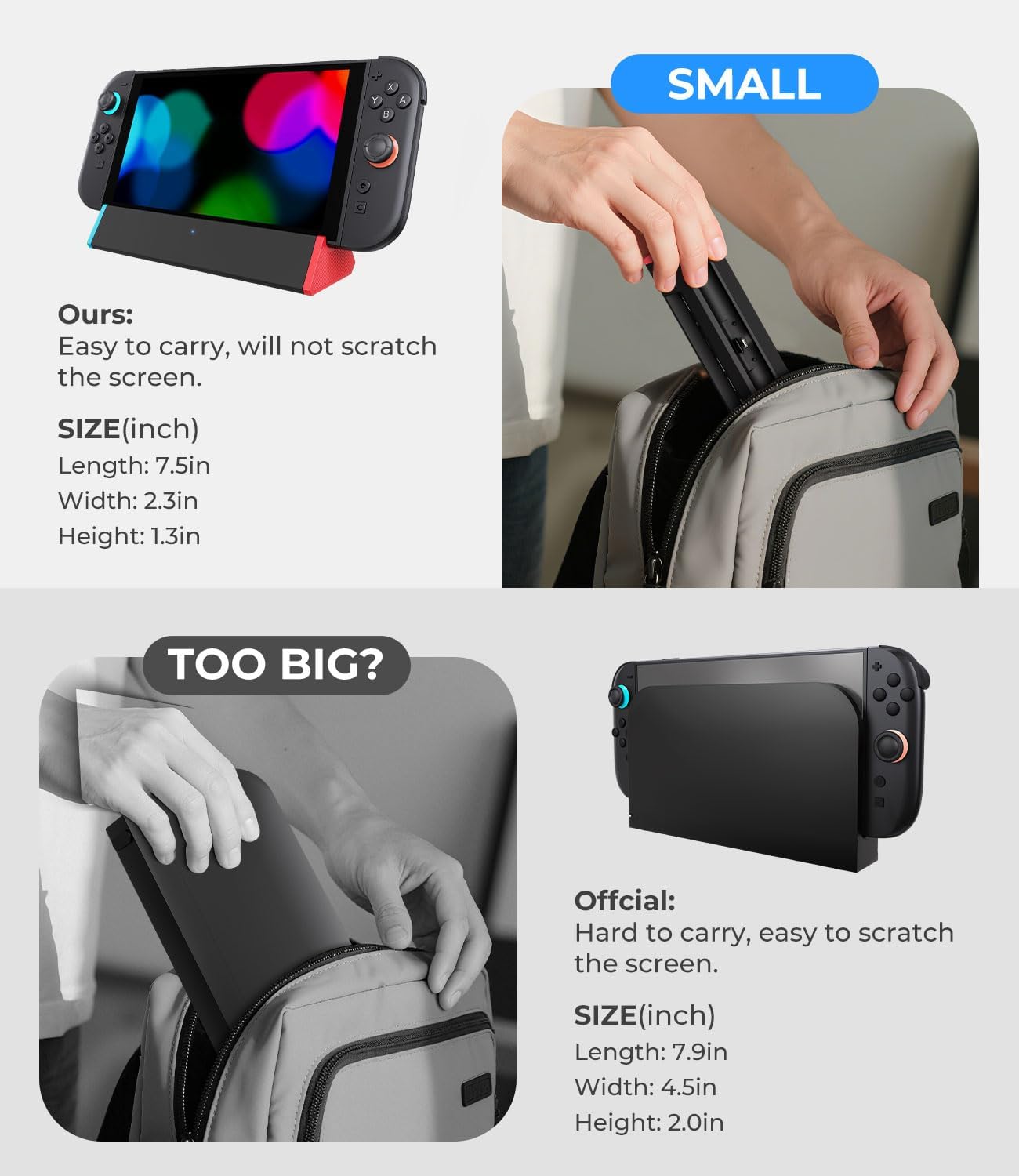 Thumbnail 4 de SIWIQU for Nintendo Switch 2 Dock Station — Portable TV/Tabletop Dock with HDMI (Switch 2 Only)